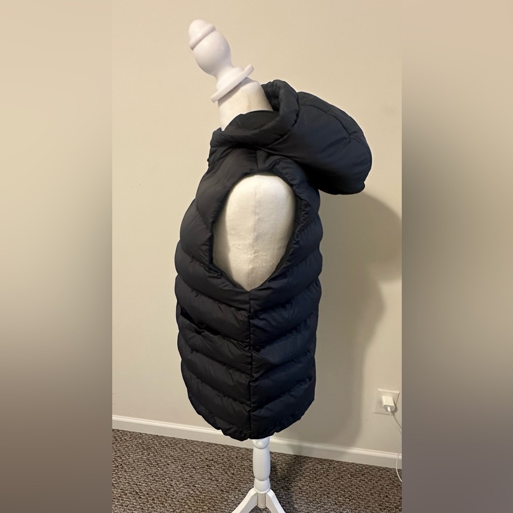 Zara Black Hooded Puffer Vest Size 13-14 - Picture 3 of 8